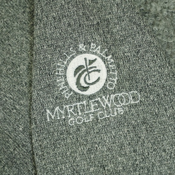 FootJoy Pullover Mens Medium Gray Ribbed Quarter Zip Myrtlewood Embroidery Golf - Picture 6 of 14